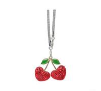 Rear View Mirror Pendant Rhinestone Clay Car Decor(Red)