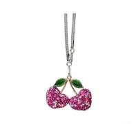 Rear View Mirror Pendant Rhinestone Clay Car Decor(Red) Rear