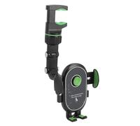 Rear View Mirror Phone Holder Retractable Universal Car Mount for 4.0-6.5 Inch Phones Green 360 Degree Rotatable for Safer Driving