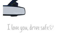 Rear View Mirror Sticker, Cute Decoration for the Interior - I Love You Rear View Mirror Sticker - for Truck, Car, Motorcycle, Birthday, Couples, Drivers, Daily Motorway, Windscreen, Long Travel