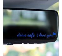 Rear View Mirror Stickers I Love You Drive Safe, 2pieces Vinyl Car Rearview Mirror Decal with Heart I Love You Drive Safe Mirrors Decal for Rearview Mirrors Window Driver Gift, 12x1.6cm