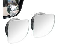 Rear View Mirror, Suction Cup Rear View Mirror with Glass, Small Round and Rectangle, Blind Zone Auxiliary for Universal Vehicles