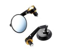 Rear View Mirrors Motorcycle 360°rotatable Handlebar End Rear View Side Mirror For KAWASAKI For Z500 Modified Left Right Reversing Mirror(Gold)