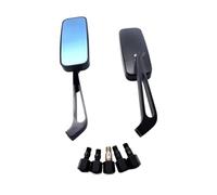 Rear view mirrors Motorcycle Handlebar Rear View Mirrors Rectangle Black Square Smoke Blue Glass 8mm/10mm Universal Side Mirror Mobike Accessories