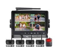 Rear View Reverse AHD 7'' Wireless Blind Spot Radar BSD Alarm DVR Record Split Screen IPS Monitor Wifi IR Camera For Car Truck Bus Vans RV Backup Camera(None,Monitor add 4 cam)