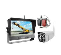Rear View Reverse Wireless Crane Camera 9'' Monitoring DVR 30X Zoom Amplification Zoom AHD Wifi Display Set For Tower Crane Stone Caravan Backup Camera(128G)