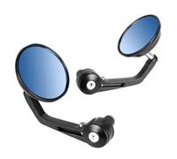 Rear View Round 7/8" Handlebar Aluminum Alloy Motocycle Rearview Mirrors Moto End Motor Side Mirrors Motorcycle Accessories Bar Mirrors(BLUE)