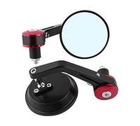 Rear View Side Mirror for Motorcycle 1 Pair Universal 7/8" Round Handlebar Bar End Rear View Mirrors Side Mirrors Gold Compatible with (Black+Red)