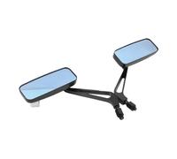 Rear View Side Mirror Motorcycle Electric Vehicle 8mm 10mm Metal Modified Rearview Mirror, All Aluminum Square Blue Glass Reflector