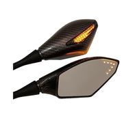 Rear View Side Mirror Motorcycle Integrated Turn Signal Mirrors Rearview Mirror With Light Universal Colored Motorbike