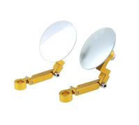 Rear View Universal Rearview Mirror Wide For Vision Convex Motorcycle Handlebar Mount Rear Side Mirror Blind Spot Rimless 360 Degree Rotation Bar Mirrors(Gold)