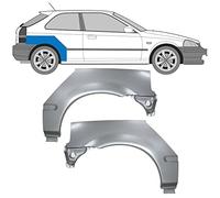 Rear Wheel Arch Repair Panel/Rear Wings SET OF 2 suitable for Honda Civic / 1995-2001 / EJ/EK 3 Door/Unpainted hq steel/For both sides of the car/Fix the rust on your car!