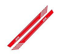 Rear Window Louver 2PCS Car Door Side Skirt Stripes Stickers Fit For Peugeot 208 Gt Tuning Auto Accessories Line Graphics(Glossy Red)