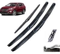 Rear Windscreen Wiper Blade and Arm Set Fit for Hyundai Santa Fe DM 2012-2017 26in+14in+13in, Windscreen Wiper Assembly Replacement.