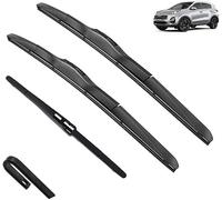 Rear Windscreen Wiper Blade and Arm Set Fit for Kia Sportage MK4 QL 2015-2021 26in+16in+11in, Windscreen Wiper Assembly Replacement.