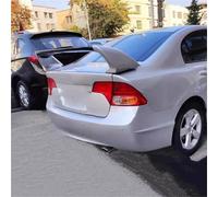 Rear Wing Auto For Civic FD2 Black Red Spoiler 2006 2007 2008-2015 ABS Material Car Rear Wing Primer Color Rear Spoiler Car Styling Spoiler Wing(Silver and black)