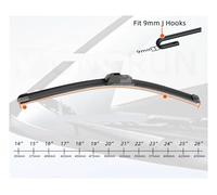 Rear Wiper Blade J Hook Universal Generic Front Wiper Blade Rubber Windshield Windscreen 18" 22" 24" 26"
