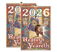 Reareth of the Yeareth 2026 • Funny Medieval Butts Calendar 2026, 12-Month Art Wall Calendar, Weird Ugly Medieval Bum Calendars, White Elephant Or Gag Gift (2PCS)