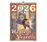 Reareth of the Yeareth 2026 • Funny Medieval Butts Calendar 2026, 12-Month Art Wall Calendar, Weird Ugly Medieval Bum Calendars, White Elephant Or Gag Gift (1PC)