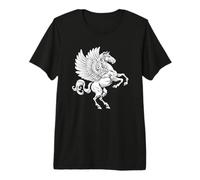Rearing Pegasus Horse Illustration Premium T-Shirt