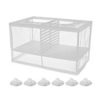Rearing Tank Aquarium with Insulation Net and Suction Cups, Baby Pool, Breeding Pool, Spawning Box for Aquarium, Separation Net with 6 Suction Cups, 26 x 15 x 18 cm, 1 Piece, Self-Floating