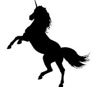 'Rearing Unicorn Silhouette' Rubber Stamp - Unmounted Design for Crafting & Scrapbooking, A8 (RS00048532)