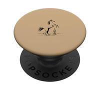 Rearing Wild Horse Cactus in Desert - Beige PopSockets Adhesive PopGrip