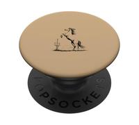 Rearing Wild Horse Cactus in Desert - Beige PopSockets Adhesive PopGrip