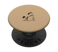 Rearing Wild Horse Cactus in Desert - Beige PopSockets Adhesive PopGrip