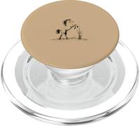 Rearing Wild Horse Cactus in Desert - Beige PopSockets PopGrip for MagSafe