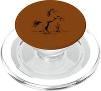Rearing Wild Horse Cactus in Desert - Brown PopSockets PopGrip for MagSafe