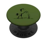 Rearing Wild Horse Cactus in Desert - Green PopSockets Adhesive PopGrip