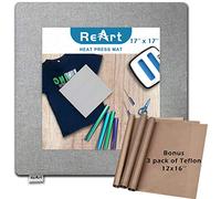 ReArt Heat Press Mat 17" x 17" for Cricut Easypress Both Sides Applicable - Mat for Heat Press Machines and HTV and Iron On Projects