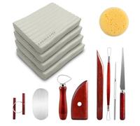 ReArt Non-Drying Oil-Based Plasticine Modeling Clay - 2.6 Pounds, Non Hardening Professional, Sulfur Free, White & Tools