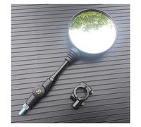 Rearview 10mm Motorcycle Retro Modified Handlebar Mirror Black Universal Side Mirror Rearview Mirror Anti-fall Folding Round Mirror(A)