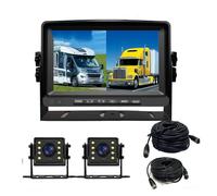 Rearview Camera 7 Inch AHD Dual Split Monitor Lens DVR Parking Max Support Rear View Camera Realtime Recordingfor Car Truck(FULL SET)