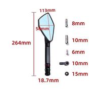 Rearview Compatible with Yamaha XMAX300 XMAX400 For XMAX For X-MAX 125 250 300 400 Motorcycle CNC Aluminum Mirrors Rearview(Blue)