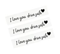Rearview I Love You Drive Safe Script Decal, Black