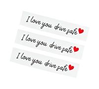 Rearview I Love You Drive Safe Script Decal, Black red