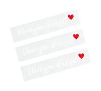 Rearview I Love You Drive Safe Script Decal, White red