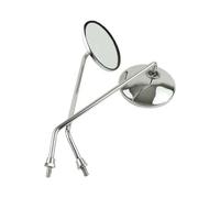 Rearview mirror A Pair Chrome Motorcycle Scooter Mirrors Universal Motorbike Rear View Mirror 8mm Thread Round Oval Convex Mirrors Side Mirror