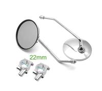 Rearview mirror A Pair Motorcycle Scooter Mirrors Universal Motorbike Rear View Mirror 8mm 22mm 25mm Handlebar Round Convex Mirrors Side Mirror(For 22mm handlebar)