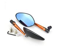Rearview Mirror Cnc Aluminum Universal Motorcycle Rear View Mirrors Large Blue Glass Handlebar Mirror Mirror Side Mirrors