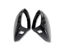 Rearview Mirror Cover For A6 C8 S6 RS6 A7 S7 RS7 2019-2023 Models With Auxiliary Rearview Mirror Shell Decoration(Paint black)