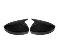 Rearview Mirror Cover For VW For Tiguan MK2 2017 2018 2019 2020 2021 2022 M Rearview Mirror Cover Side Reversing Rear View Trim Caps Rear View Cap(Gloss Black)