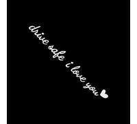 Rearview Mirror Decal - Heart Shaped I Love You Decorative, Safe Driving Cute Vinyl Waterproof Sticker, Anti Scratch Car Window Accessory, Romantic Gift for Driver | for SUV Truck Sedan