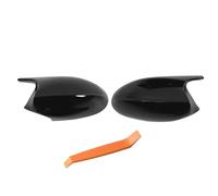 Rearview Mirror Glass Cover Cap Replacement ABS Paste Fit FOR BMW 1 3 Series E87 E81 E82 E90 E91 E92 E93 Door Wing Mirror Cover(Black Pre-LCI)
