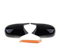 Rearview Mirror Glass Cover Cap Replacement ABS Paste Fit FOR BMW 1 3 Series E87 E81 E82 E90 E91 E92 E93 Door Wing Mirror Cover(Black LCI)