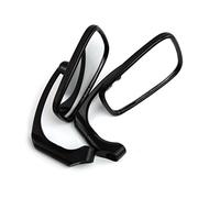 Rearview Mirror Handlebar Mirrors Side For Suzuki Motorcycle Retro Rearview Side Mirror Chrome Black Aluminum Stem And ABS Plastic Mirror Housing(Full Set D)