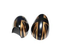 Rearview Mirror Housing For Mini for Cooper S for Hatchback Convertible R50 R52 R53 The Black Flag Rear View Mirror Covers Decoration Car Accessories(Gold Jack,Right Hand Drive)